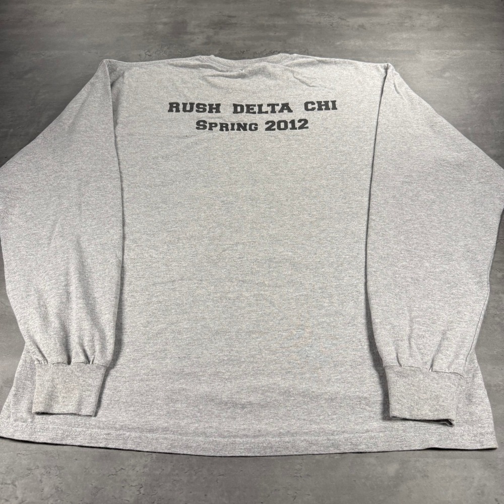 Delta Chi Fraternity Shirt Large Grey Air Jordan Sorority Greek Rush Long Sleeve